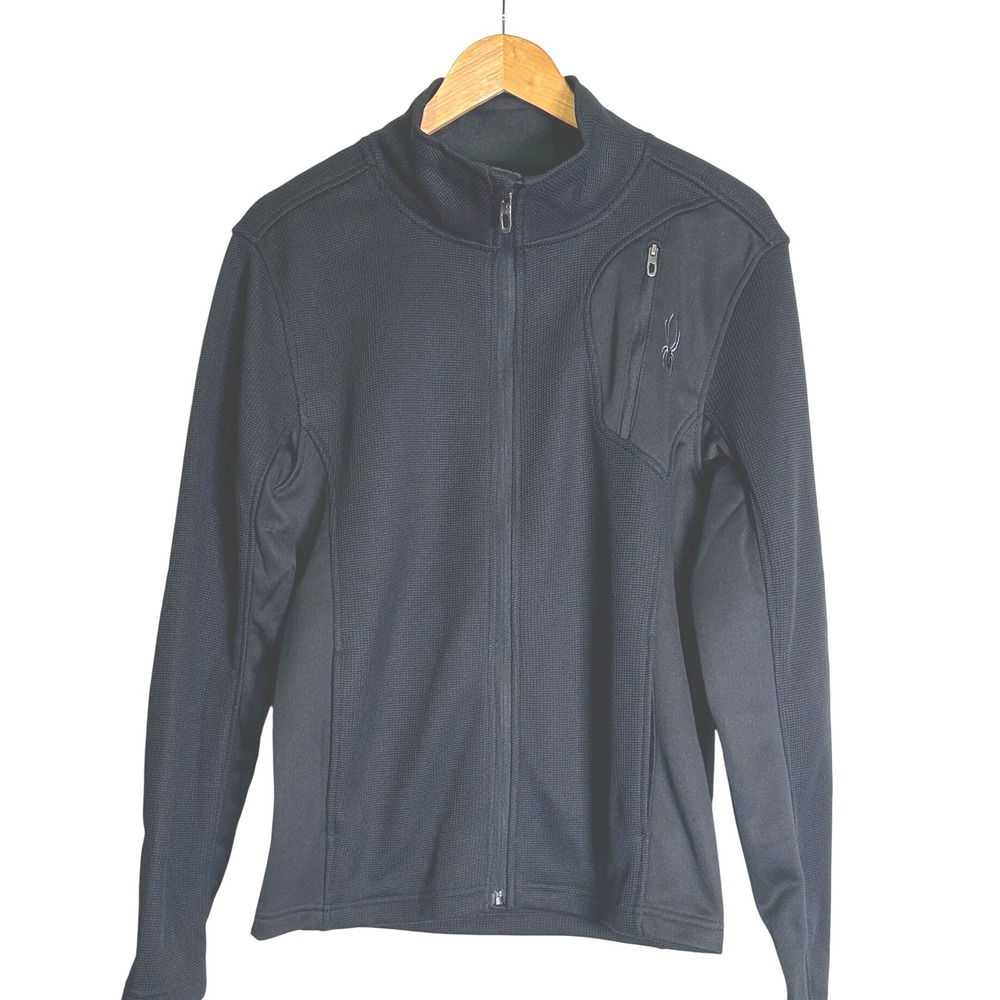 Spyder Full Zip Waffle Knit Men's Jacket Sweater‎ Sz S Athleisure Gorpcore Goth